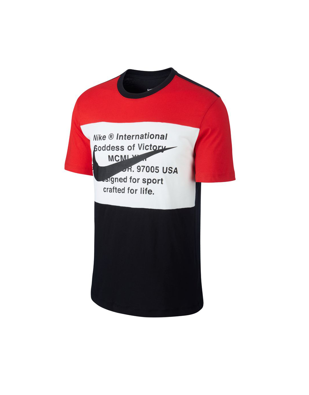 NIKE – Sportswear swoosh t-shirt black/university red/white