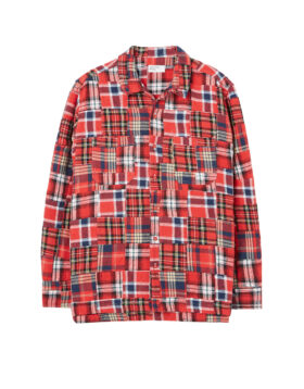 Universal Works – Garage shirt II in brushed patchwork red