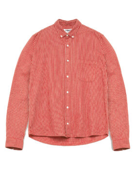 YOU MUST CREATE – Dean cotton linen stripe shirt red