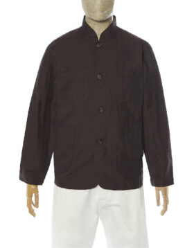 Universal Works – Nehru Jacket brown linen mix suiting