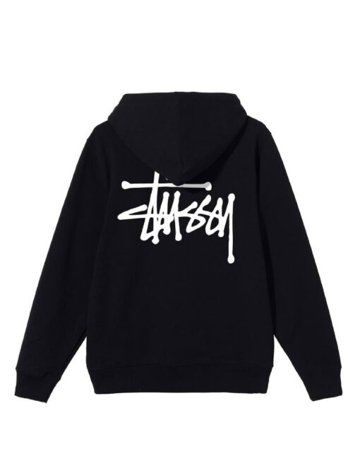 basic hoodie stussy black