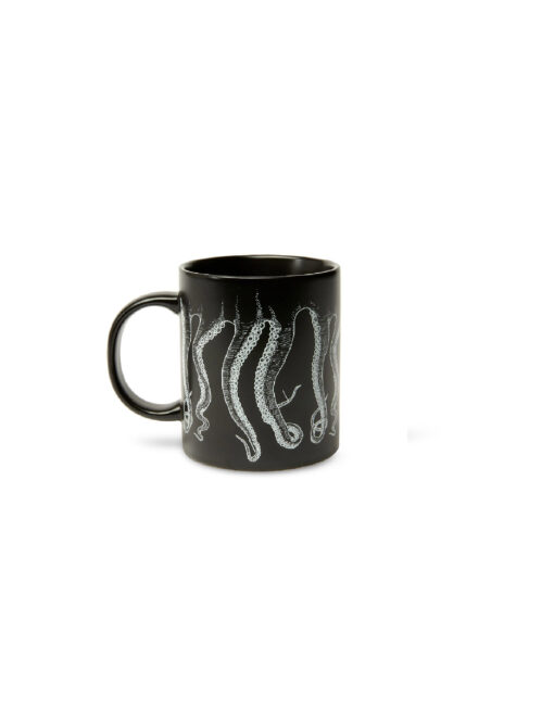 octopus black mug