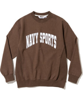 UNIFORM BRIDGE – VTG Navy sport arch logo sweatshirt red brown