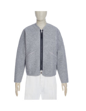 Universal Works – Zip liner jacket in grey lacou fleece