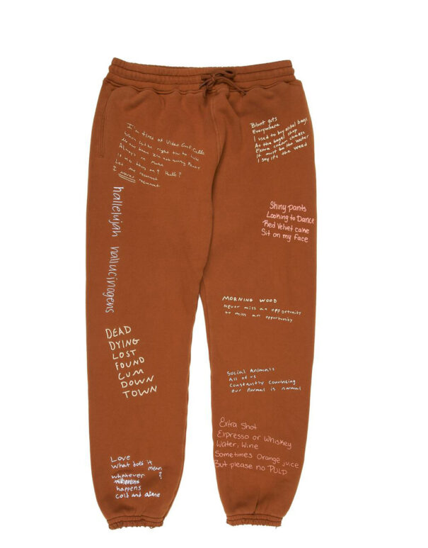 tuta pleasures marrone scritte