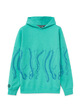 OCTOPUS – Dyed hoodie acquamarin
