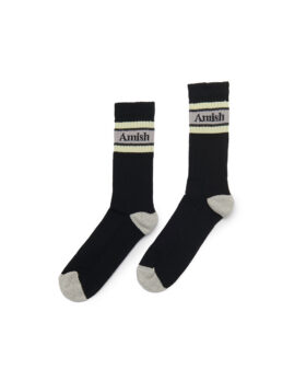 Amish – Socks cotton nero/giallo/grigio