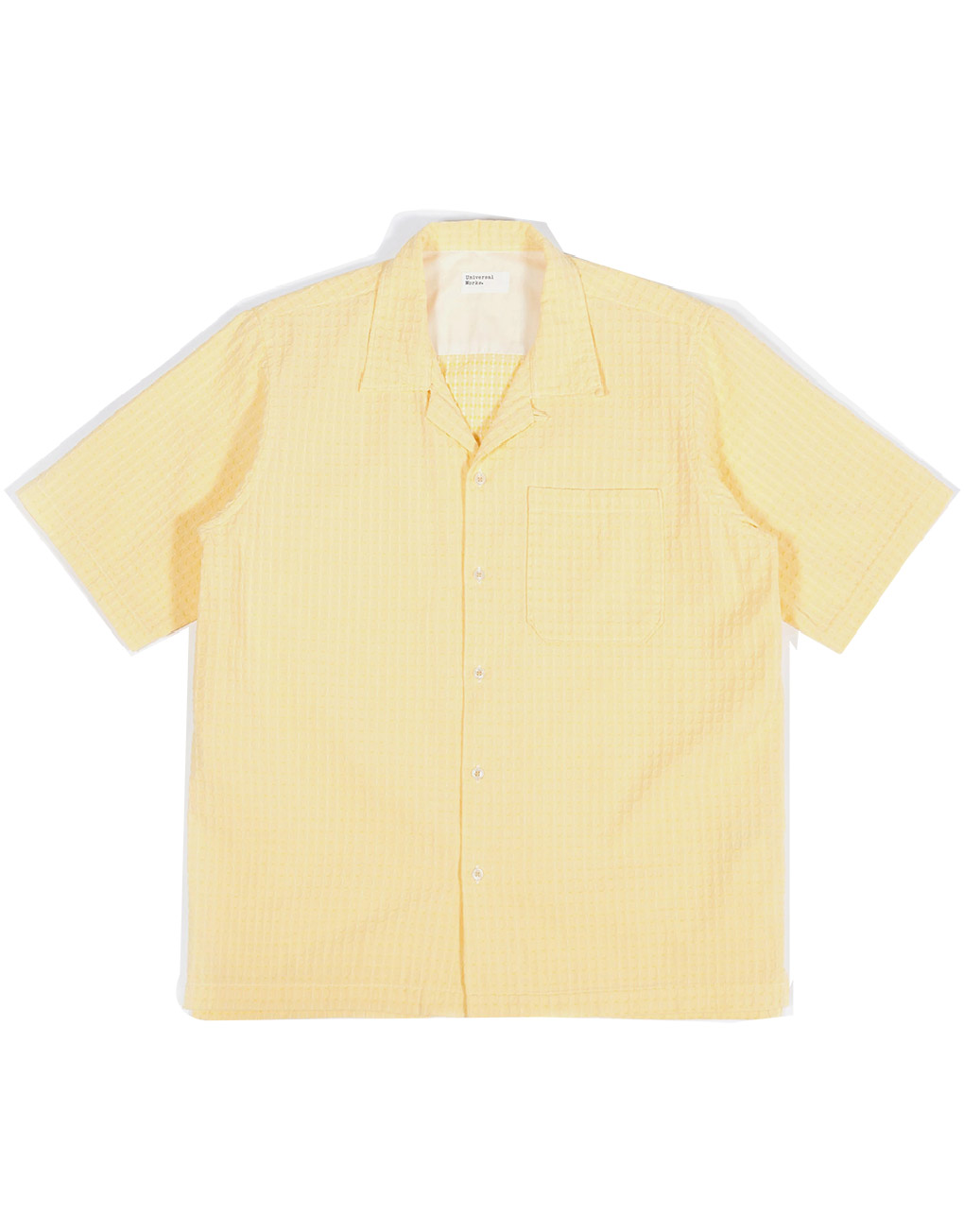 Universal Works – Camp shirt in yellow delos cotton