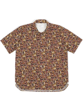 Universal Works – S/S Big pocket shirt in brown mid-century organic cotton