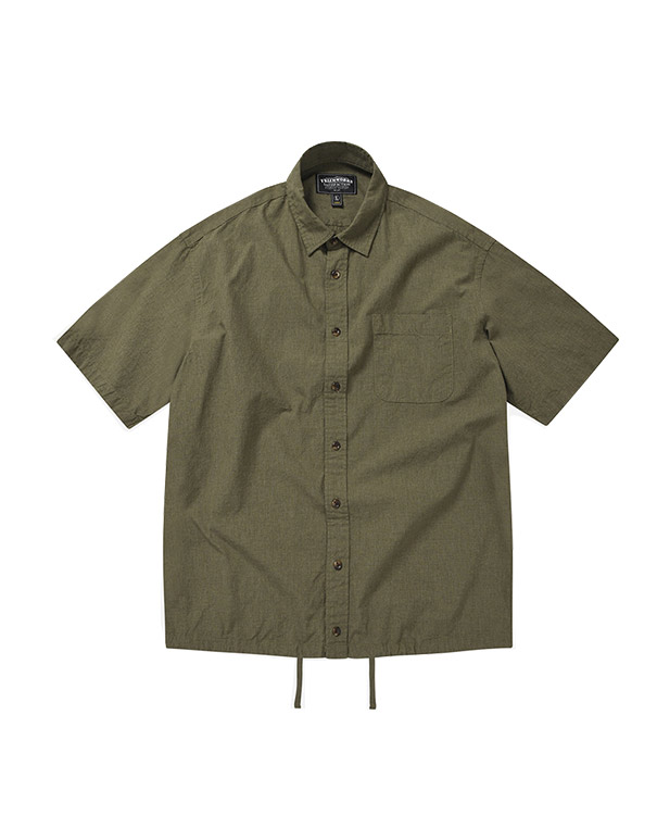 FRIZMWORKS – Checked string half shirt – olive