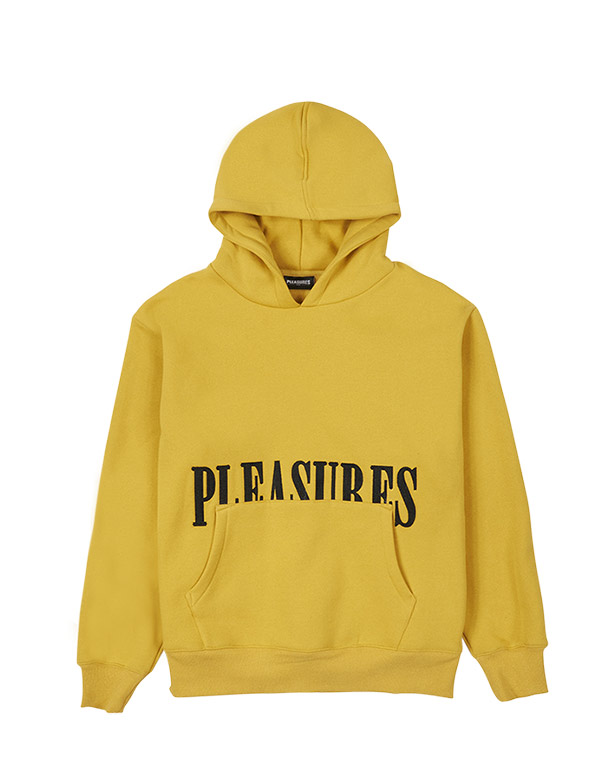 PLEASURES – Latex hoodie mustard