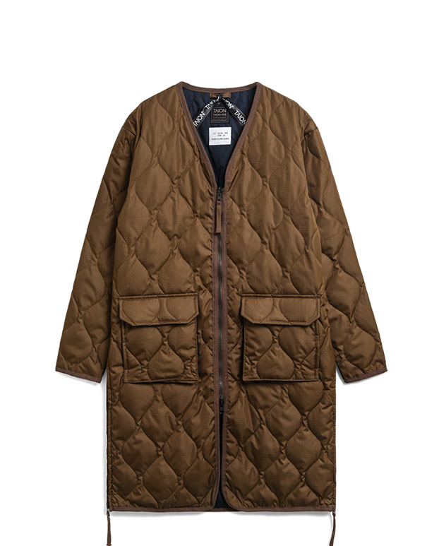 TAION – Military v-neck zip down coat