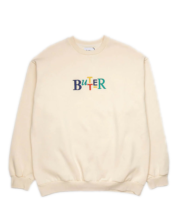 BUTTER GOODS – Scope embroidered crewneck cream