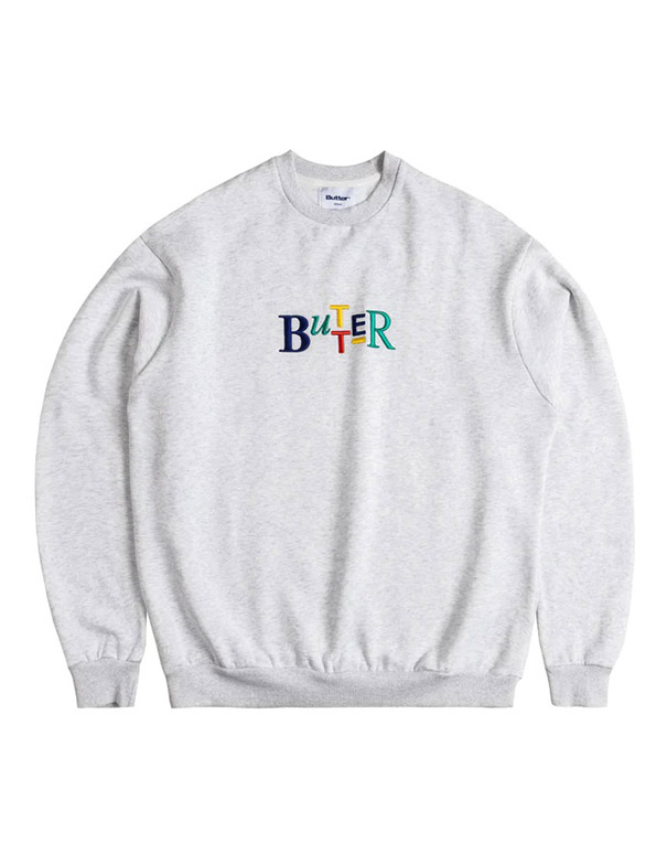 BUTTER GOODS – Scope embroidered crewneck ash grey