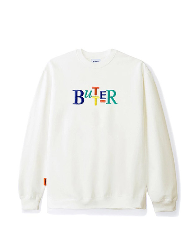 BUTTER GOODS – Scope embroidered crewneck cream