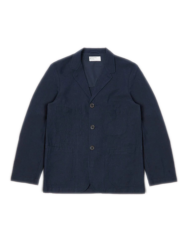 UNIVERSAL WORKS – Five Pocket Jacket in navy lord cotton/linen