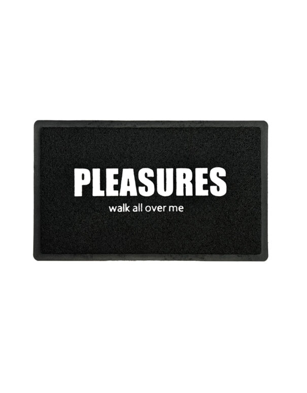 tappetino pleasures logo nero