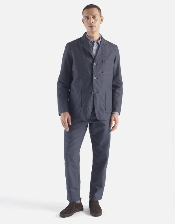 UNIVERSAL WORKS – Military Chino Linen Mix Puppytooth